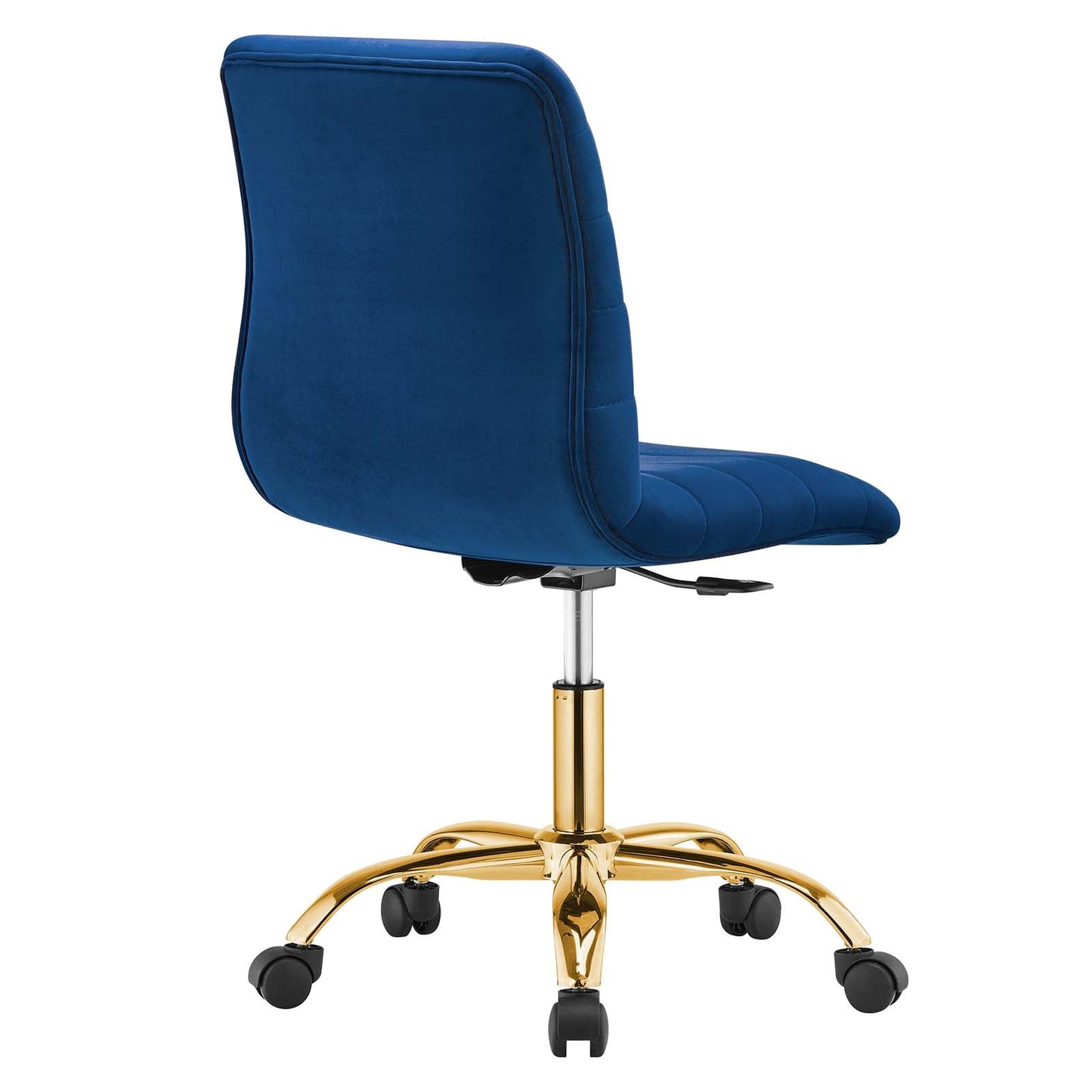 Ripple Armless Performance Velvet Office Chair Gold Navy EEI-4972-GLD-NAV