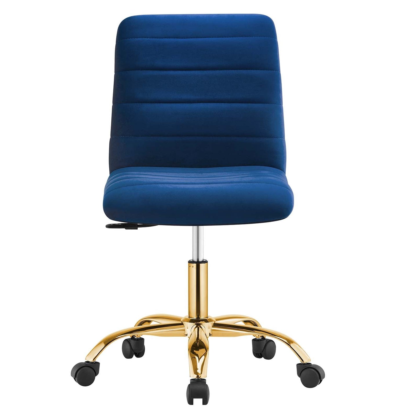 Ripple Armless Performance Velvet Office Chair Gold Navy EEI-4972-GLD-NAV