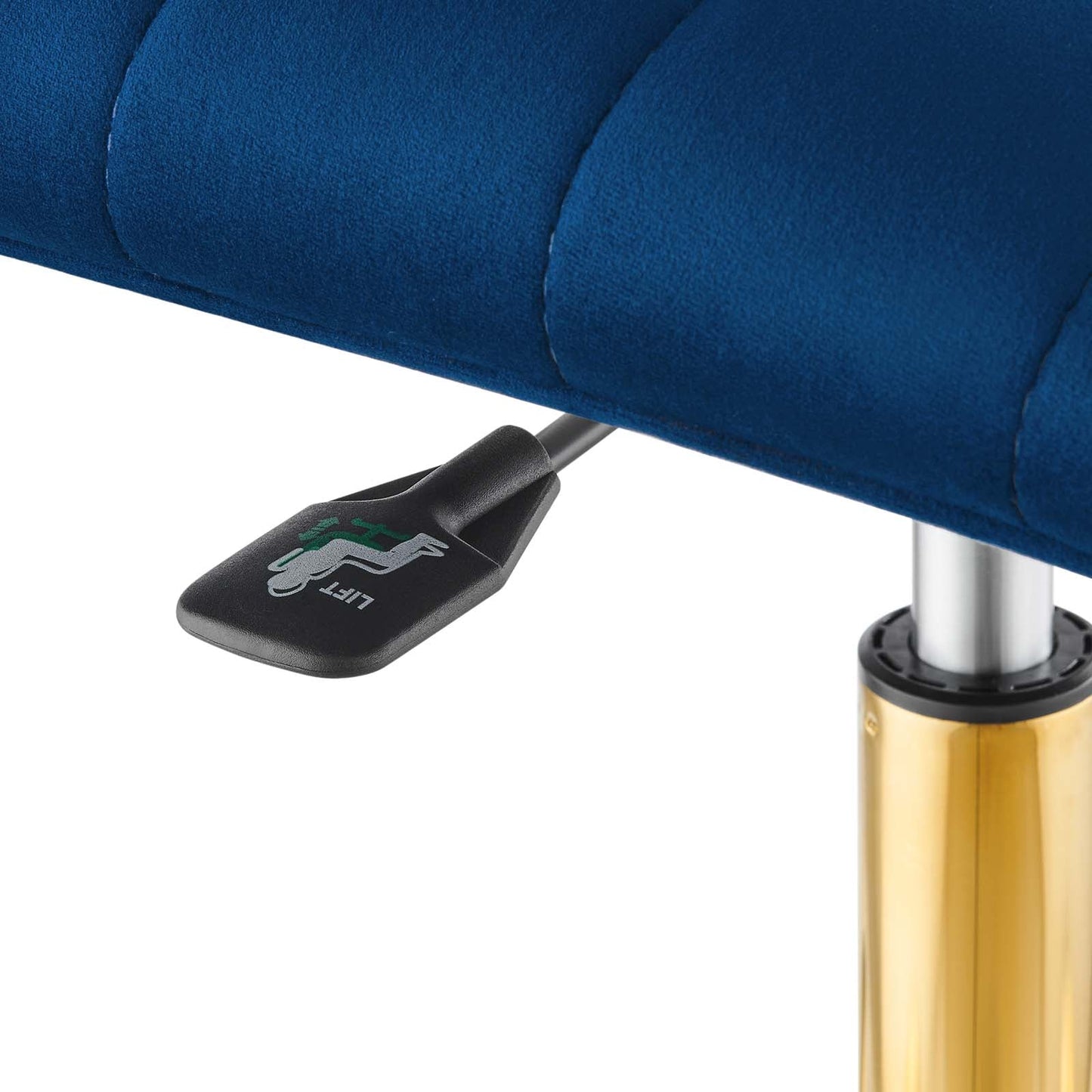 Ripple Armless Performance Velvet Office Chair Gold Navy EEI-4972-GLD-NAV