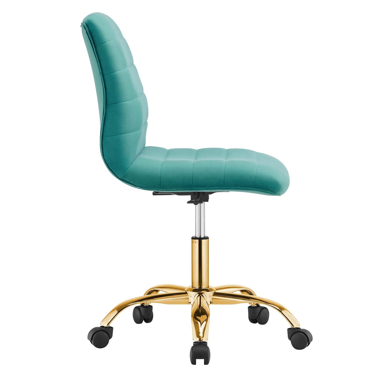 Ripple Armless Performance Velvet Office Chair Gold Teal EEI-4972-GLD-TEA