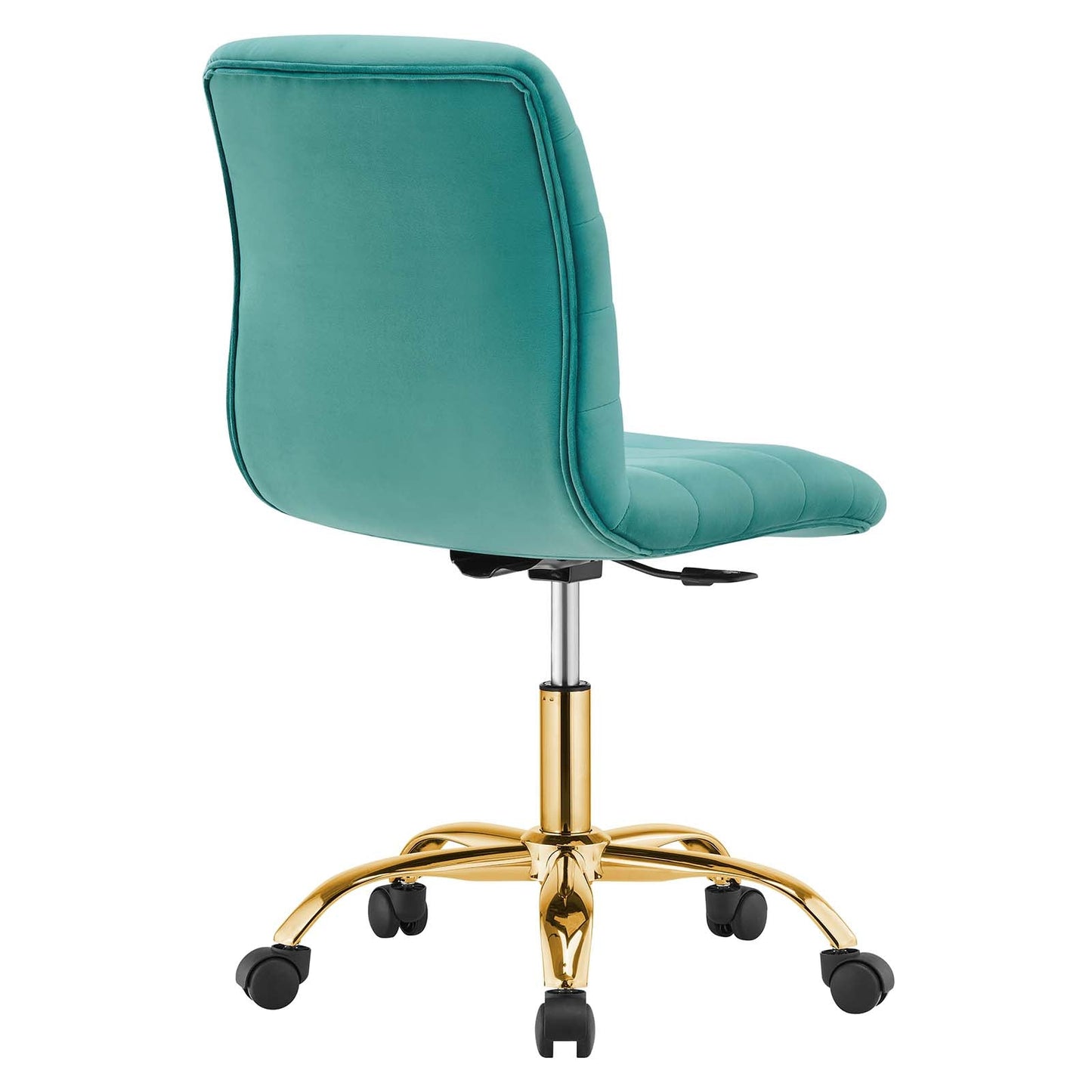 Ripple Armless Performance Velvet Office Chair Gold Teal EEI-4972-GLD-TEA