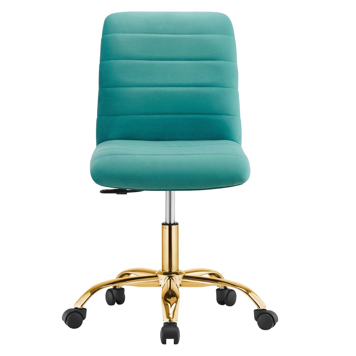 Ripple Armless Performance Velvet Office Chair Gold Teal EEI-4972-GLD-TEA
