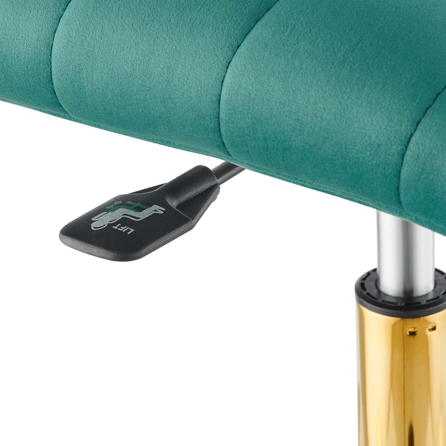 Ripple Armless Performance Velvet Office Chair Gold Teal EEI-4972-GLD-TEA