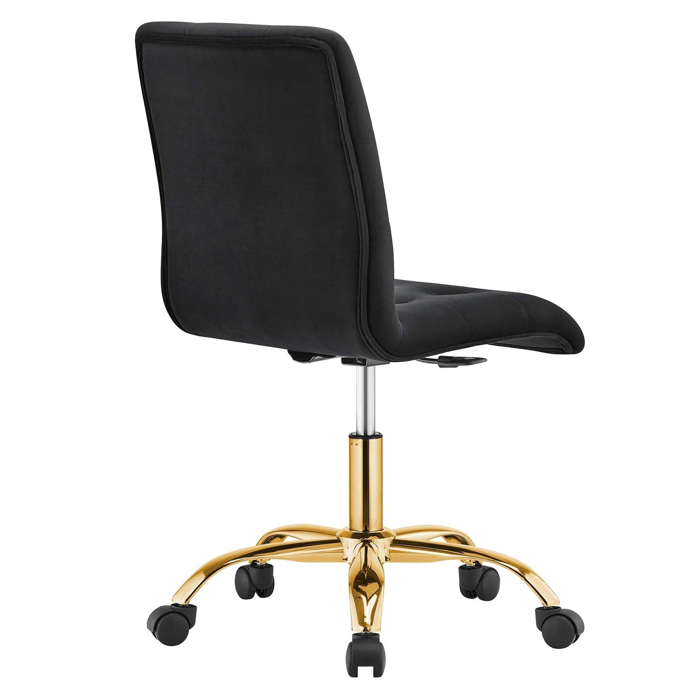 Prim Armless Performance Velvet Office Chair Gold Black EEI-4973-GLD-BLK