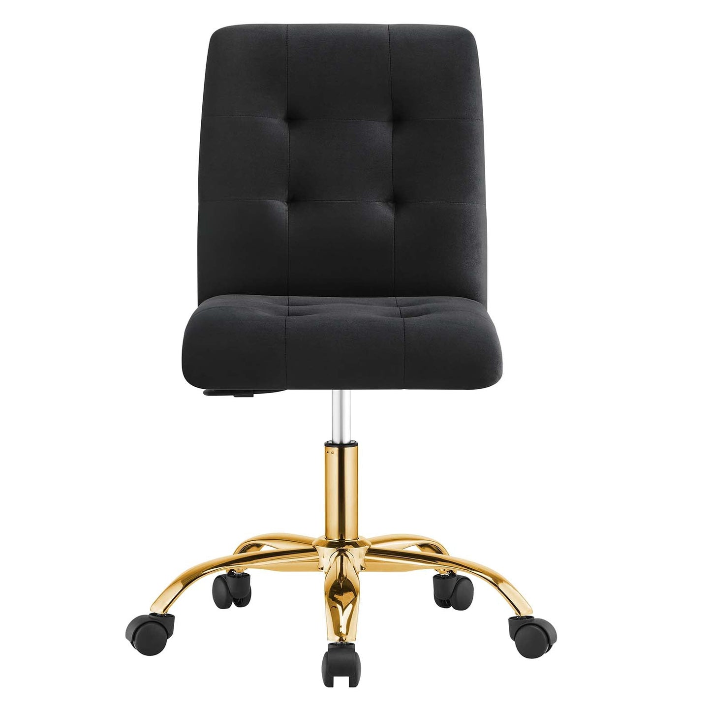 Prim Armless Performance Velvet Office Chair Gold Black EEI-4973-GLD-BLK