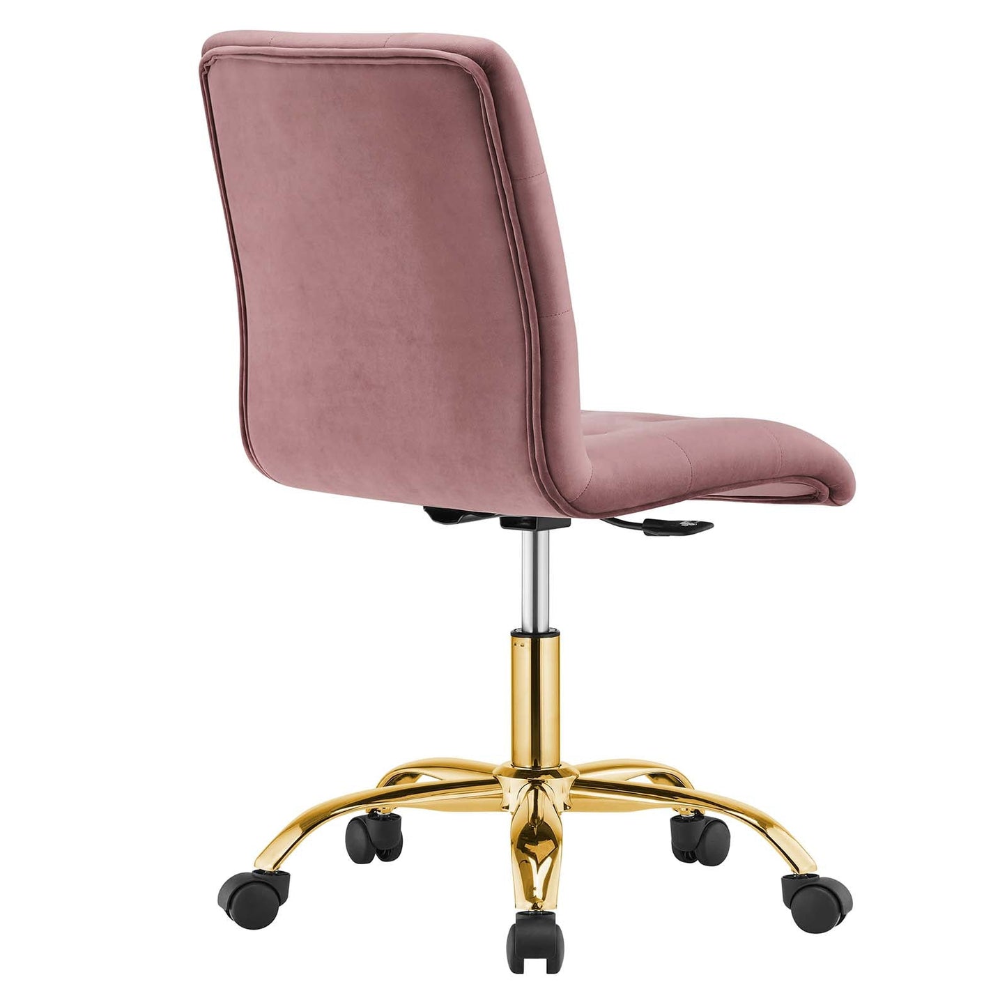 Prim Armless Performance Velvet Office Chair Gold Dusty Rose EEI-4973-GLD-DUS