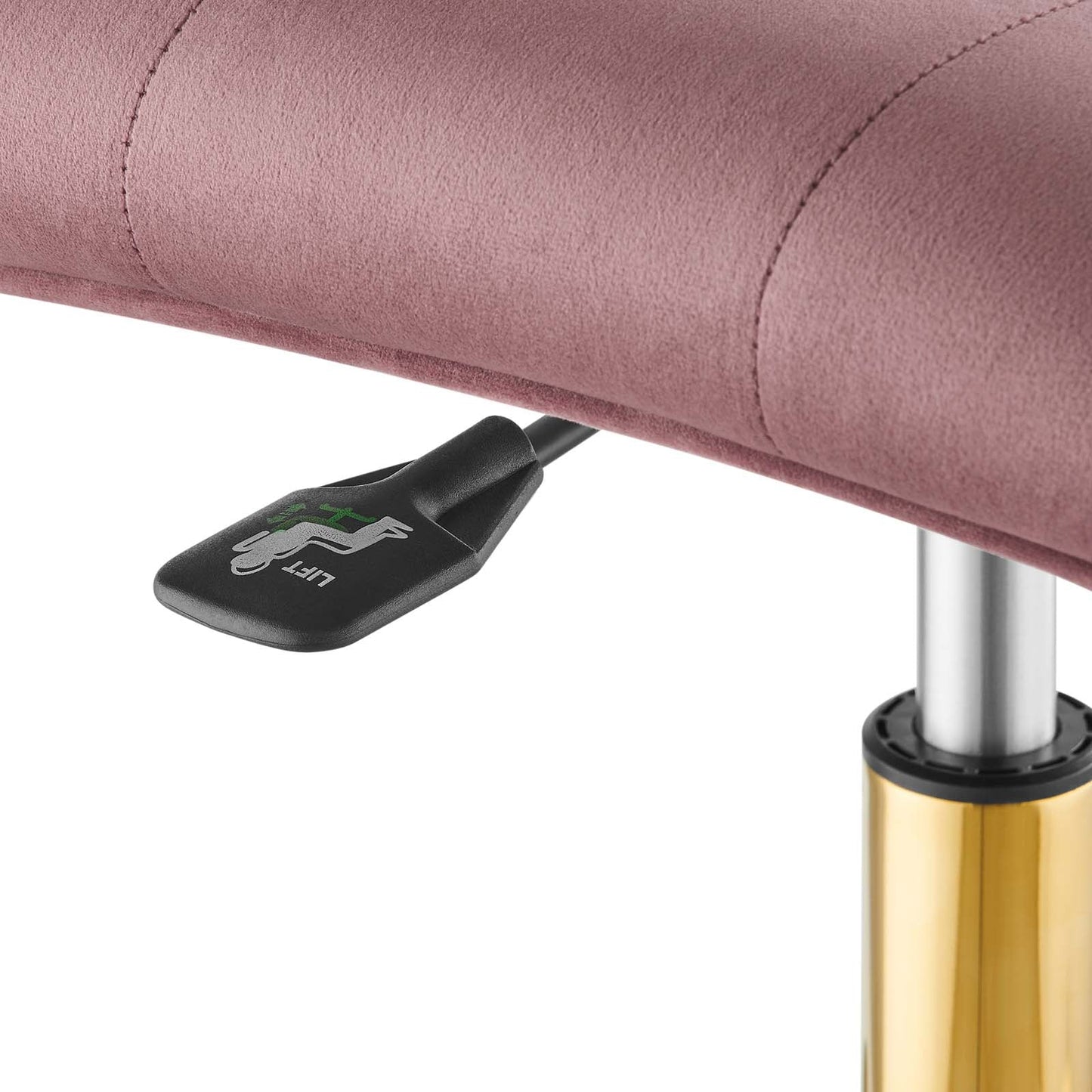 Prim Armless Performance Velvet Office Chair Gold Dusty Rose EEI-4973-GLD-DUS