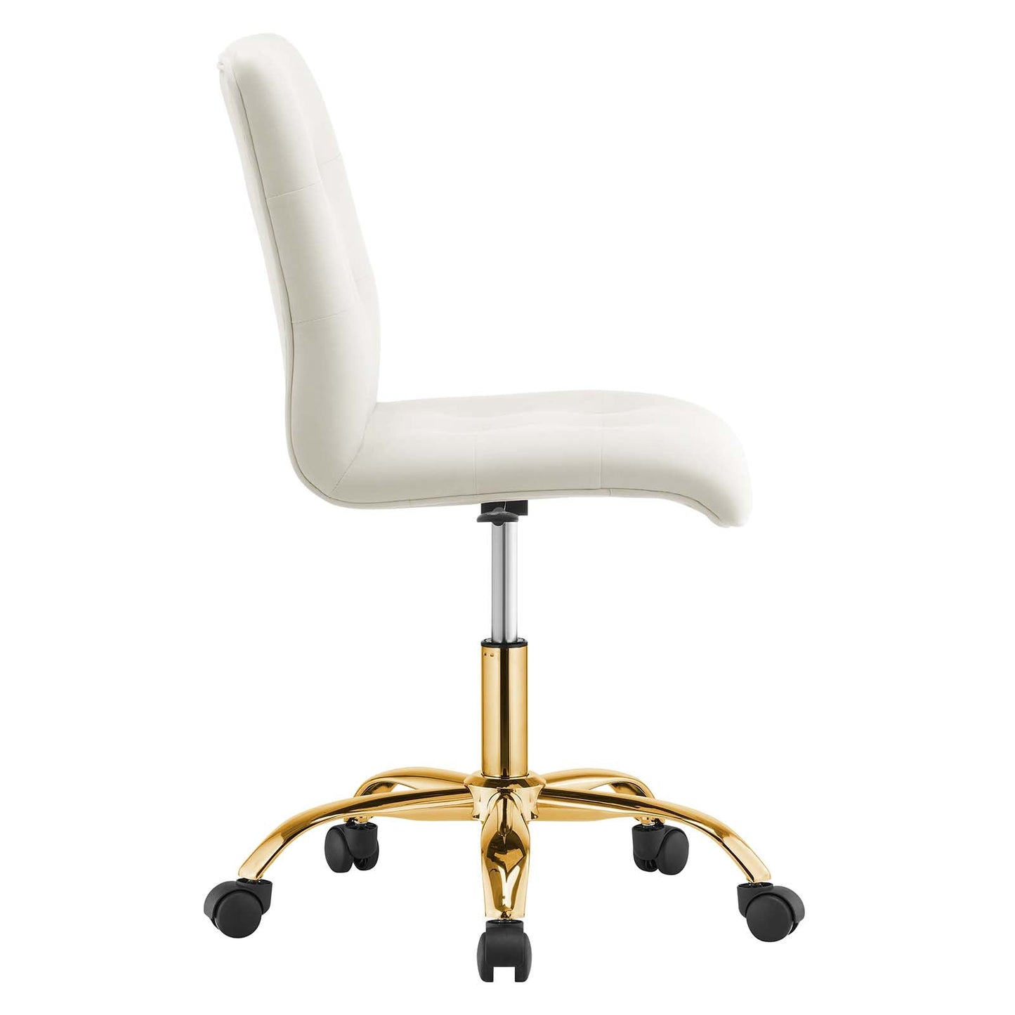 Prim Armless Performance Velvet Office Chair Gold Ivory EEI-4973-GLD-IVO