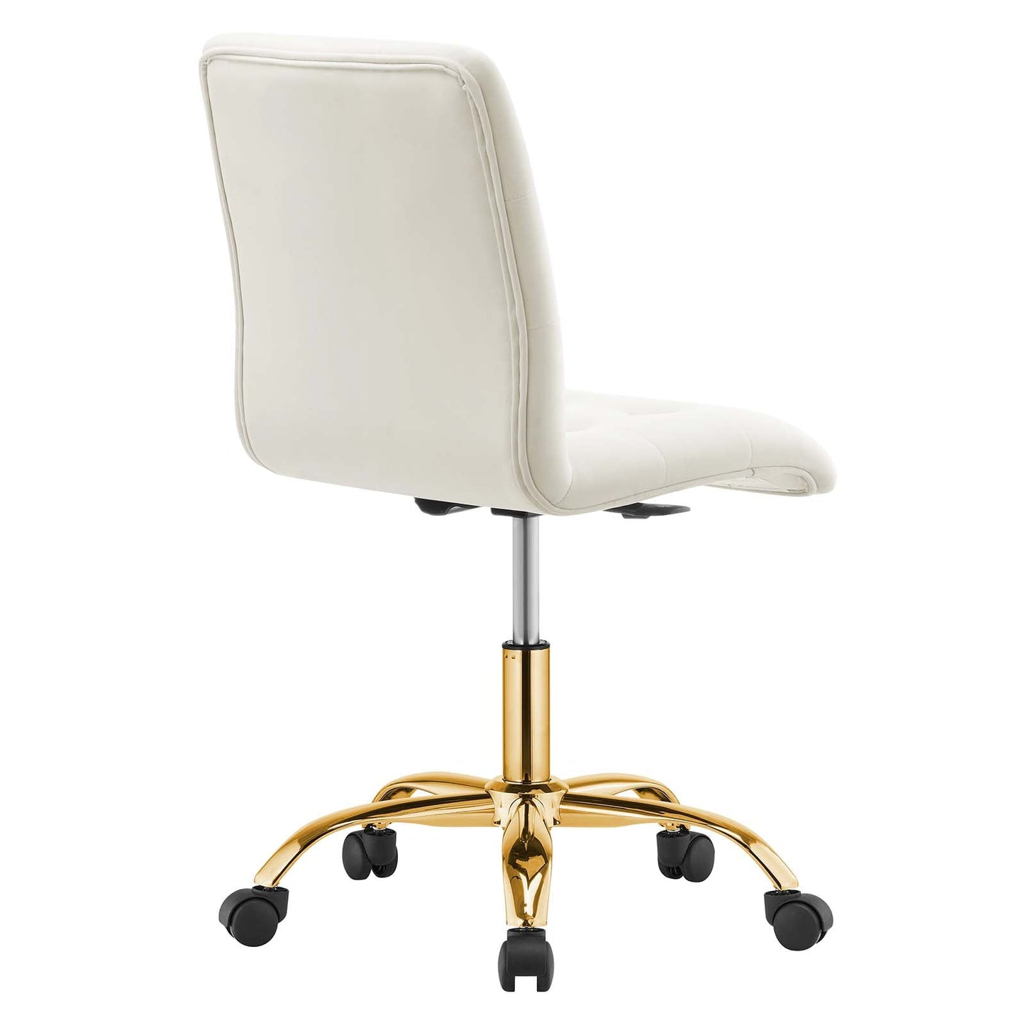 Prim Armless Performance Velvet Office Chair Gold Ivory EEI-4973-GLD-IVO