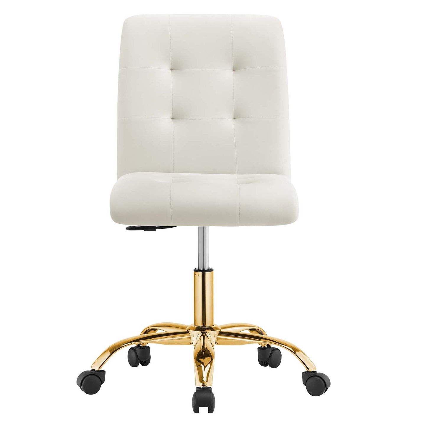 Prim Armless Performance Velvet Office Chair Gold Ivory EEI-4973-GLD-IVO