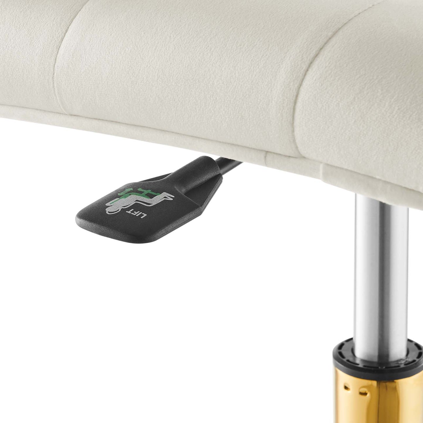 Prim Armless Performance Velvet Office Chair Gold Ivory EEI-4973-GLD-IVO