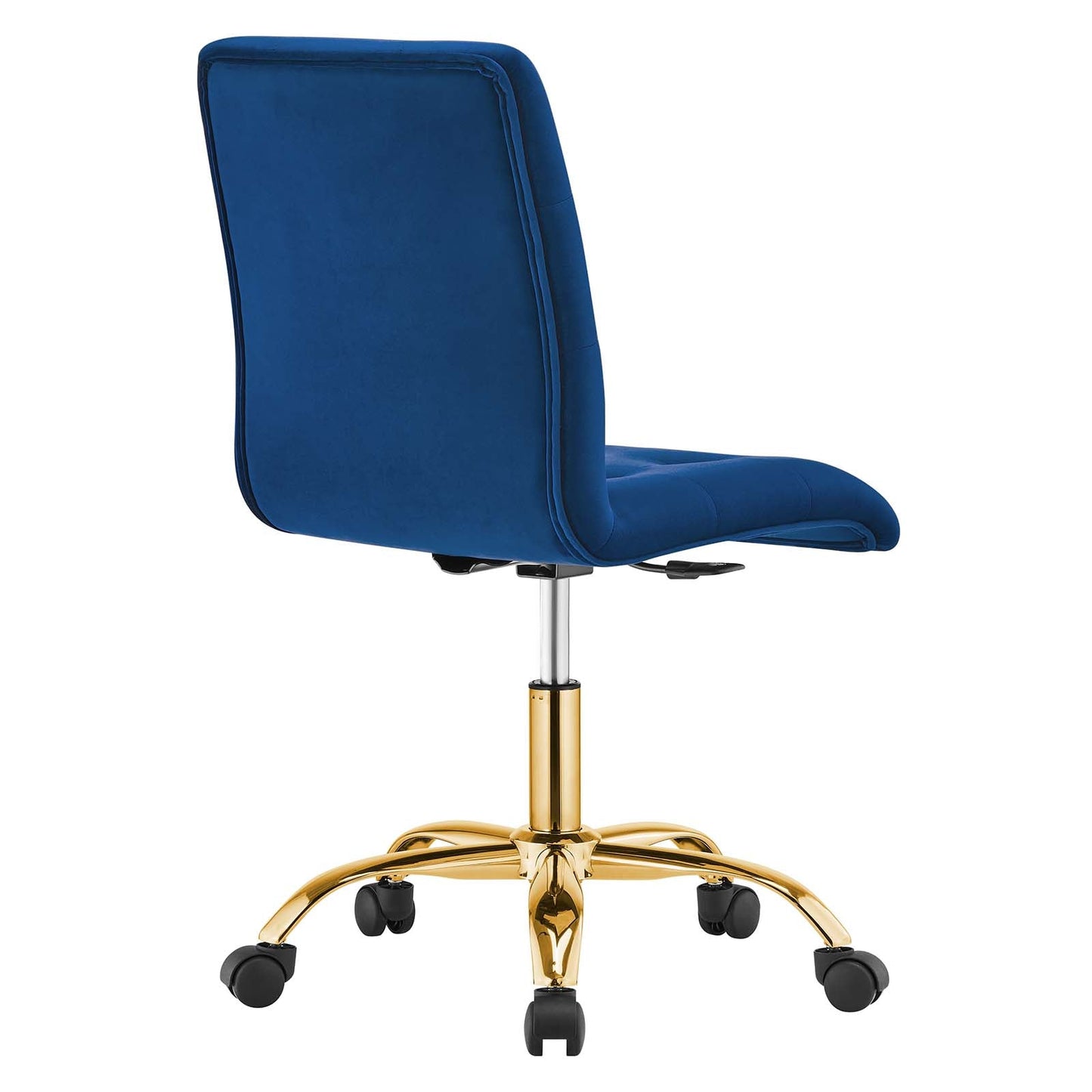 Prim Armless Performance Velvet Office Chair Gold Navy EEI-4973-GLD-NAV