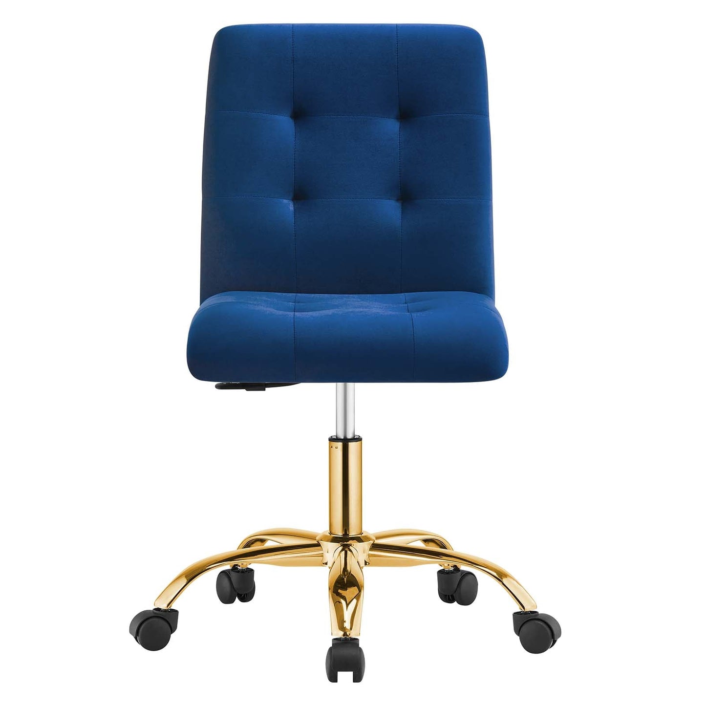 Prim Armless Performance Velvet Office Chair Gold Navy EEI-4973-GLD-NAV