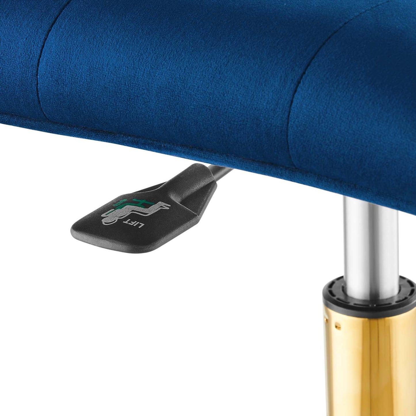 Prim Armless Performance Velvet Office Chair Gold Navy EEI-4973-GLD-NAV