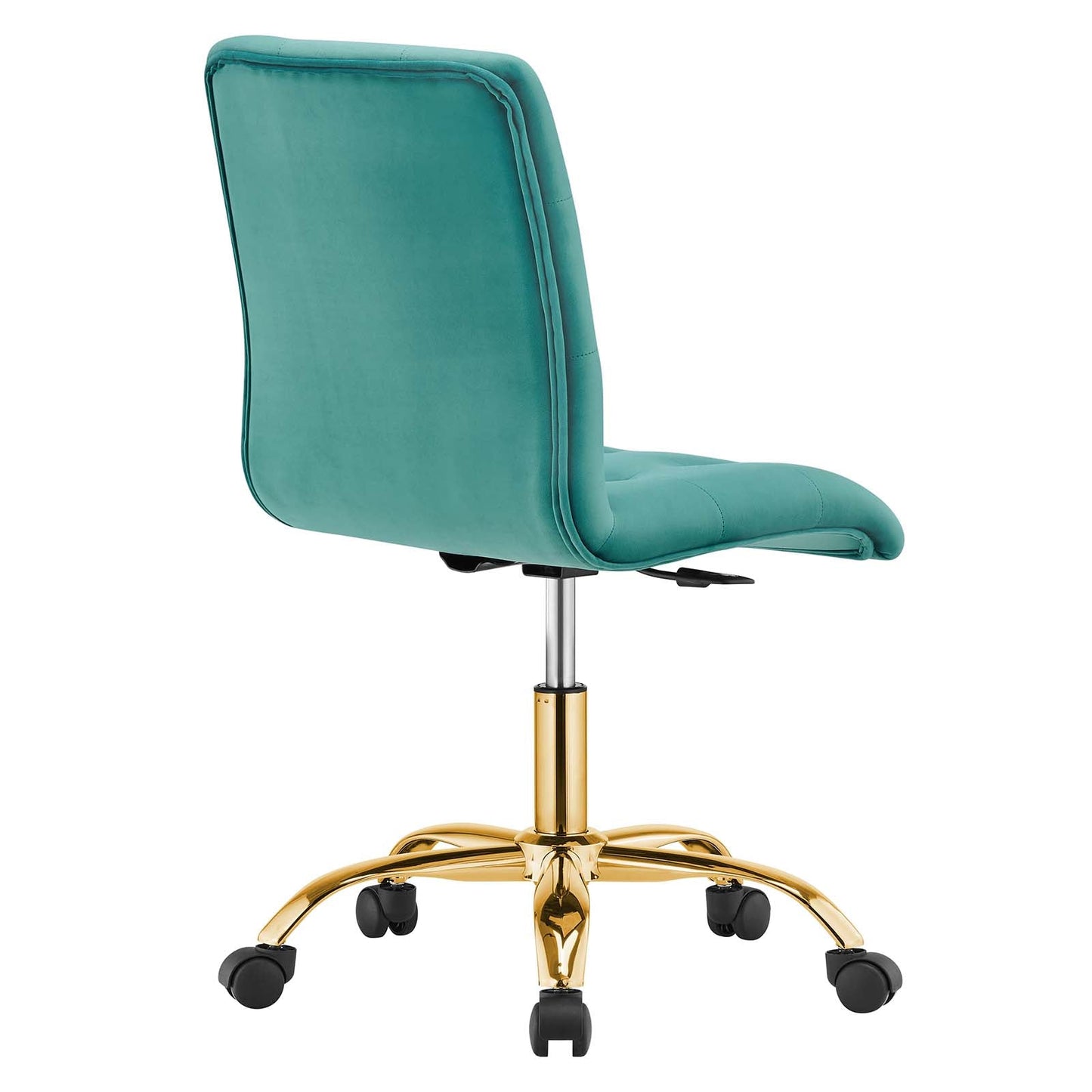 Prim Armless Performance Velvet Office Chair Gold Teal EEI-4973-GLD-TEA