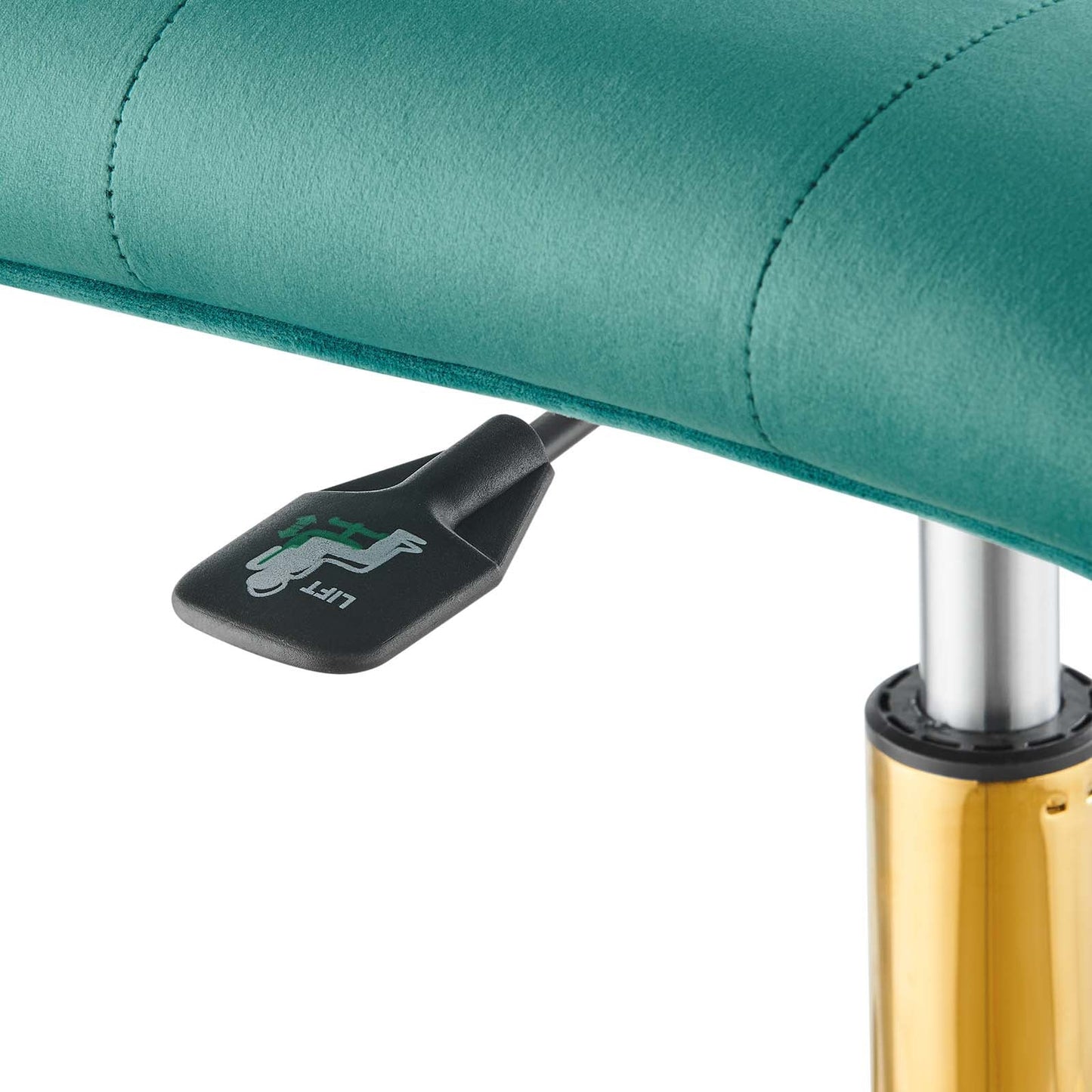 Prim Armless Performance Velvet Office Chair Gold Teal EEI-4973-GLD-TEA