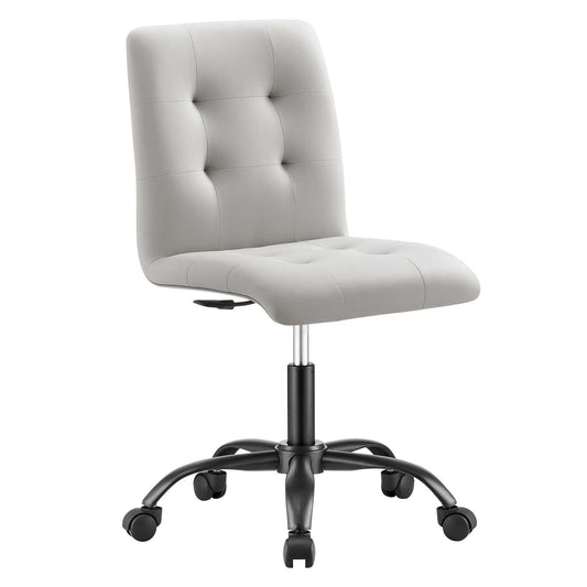 Prim Armless Vegan Leather Mid Back Office Chair