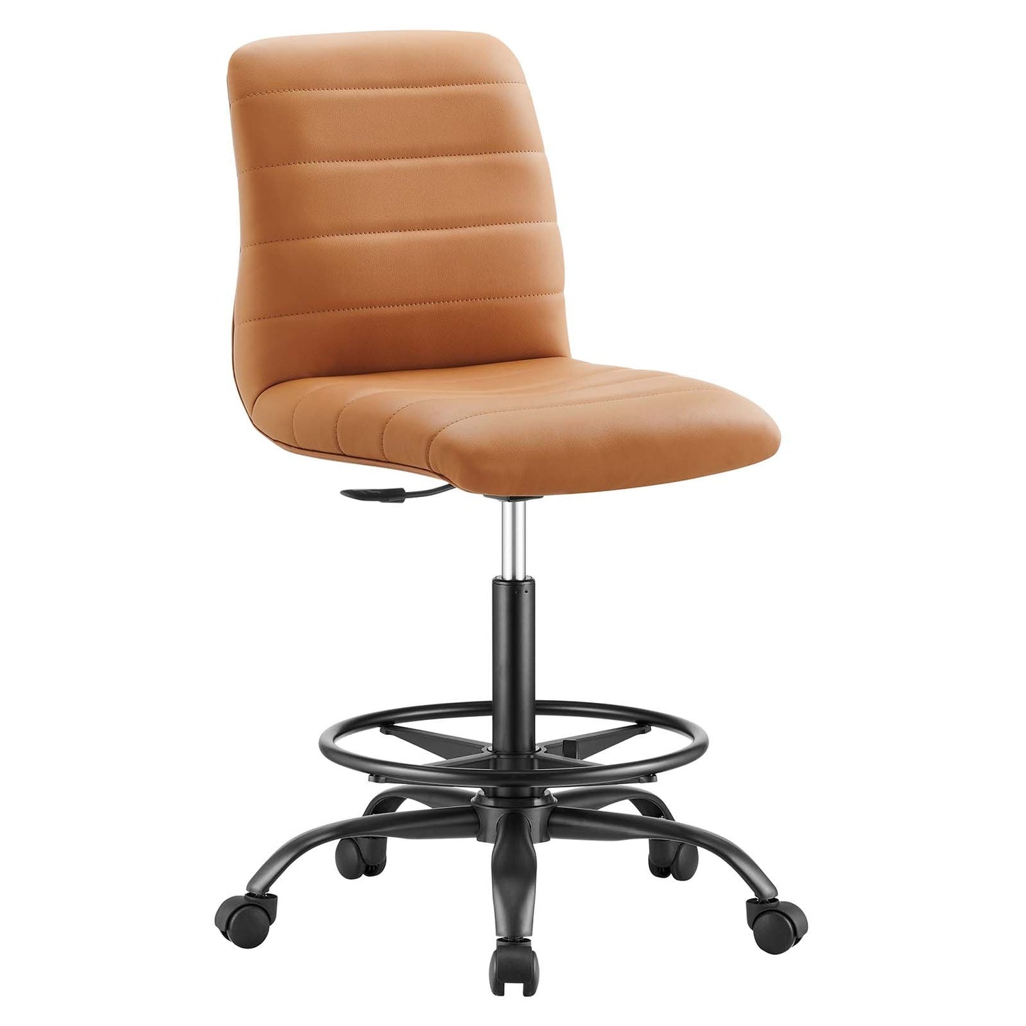 Ripple Armless Mid Back Vinyl and Vegan Leather Office Chair