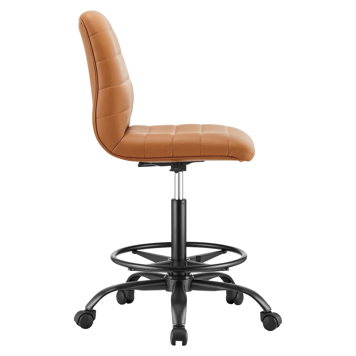 Ripple Armless Mid Back Vinyl and Vegan Leather Office Chair