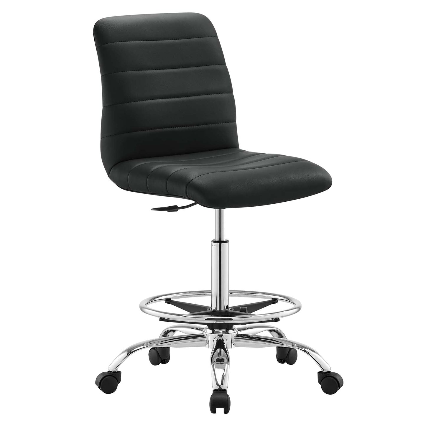 Ripple Armless Mid Back Vinyl and Vegan Leather Office Chair