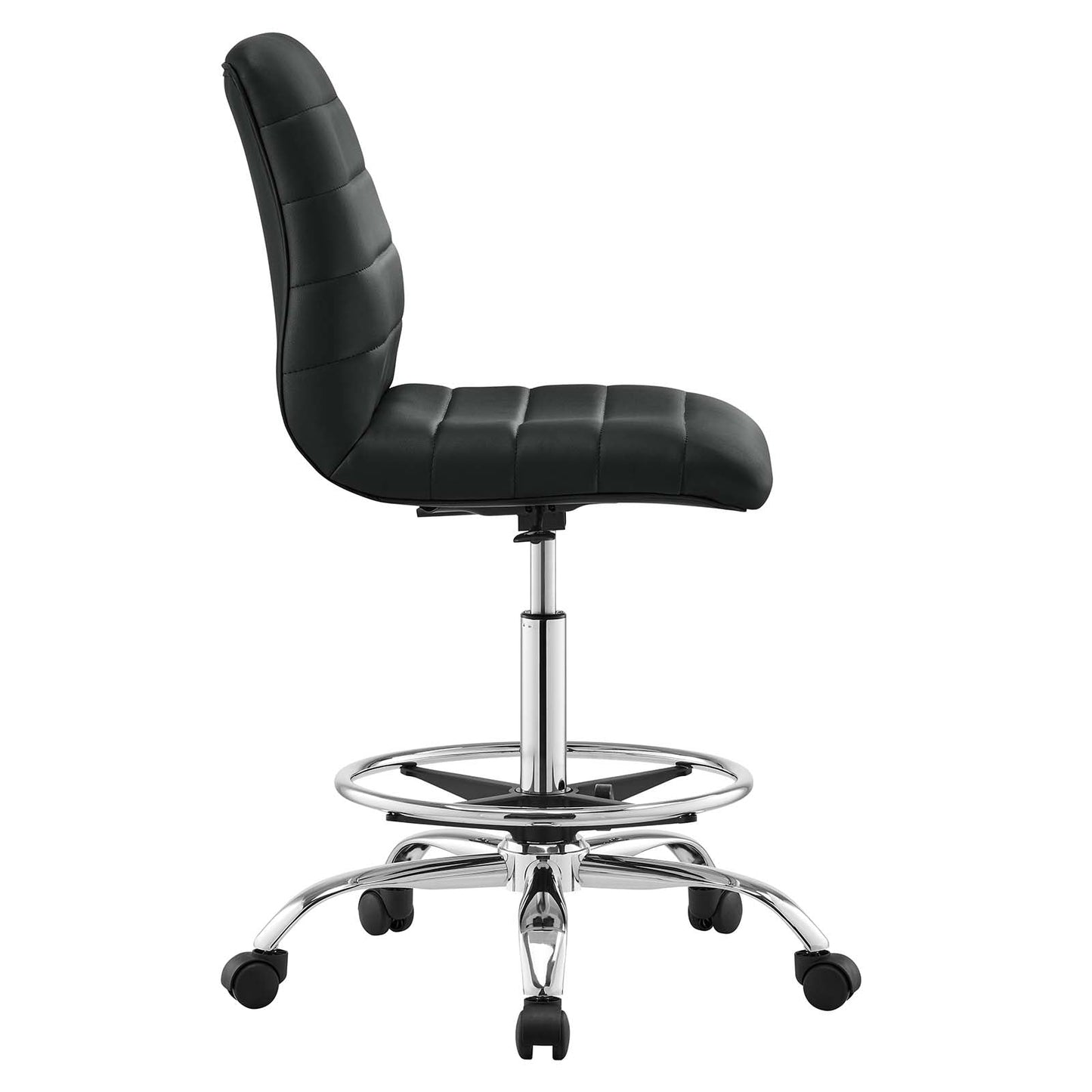 Ripple Armless Mid Back Vinyl and Vegan Leather Office Chair