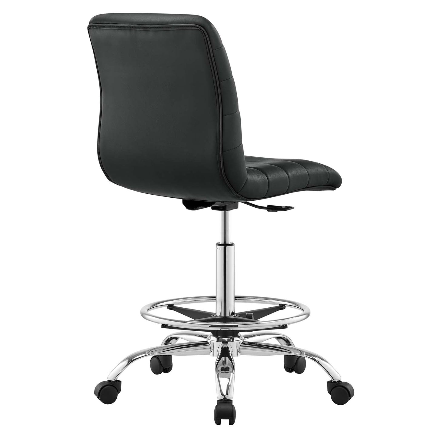 Ripple Armless Mid Back Vinyl and Vegan Leather Office Chair