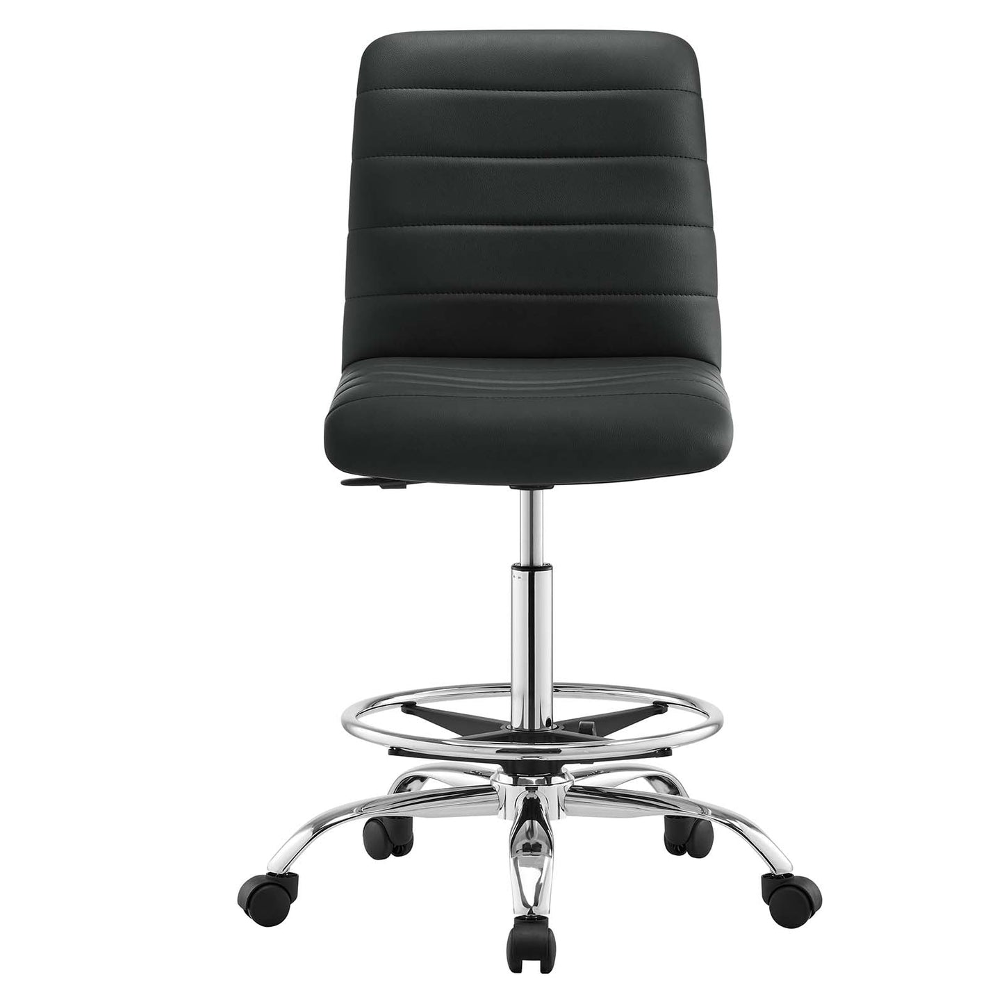Ripple Armless Mid Back Vinyl and Vegan Leather Office Chair