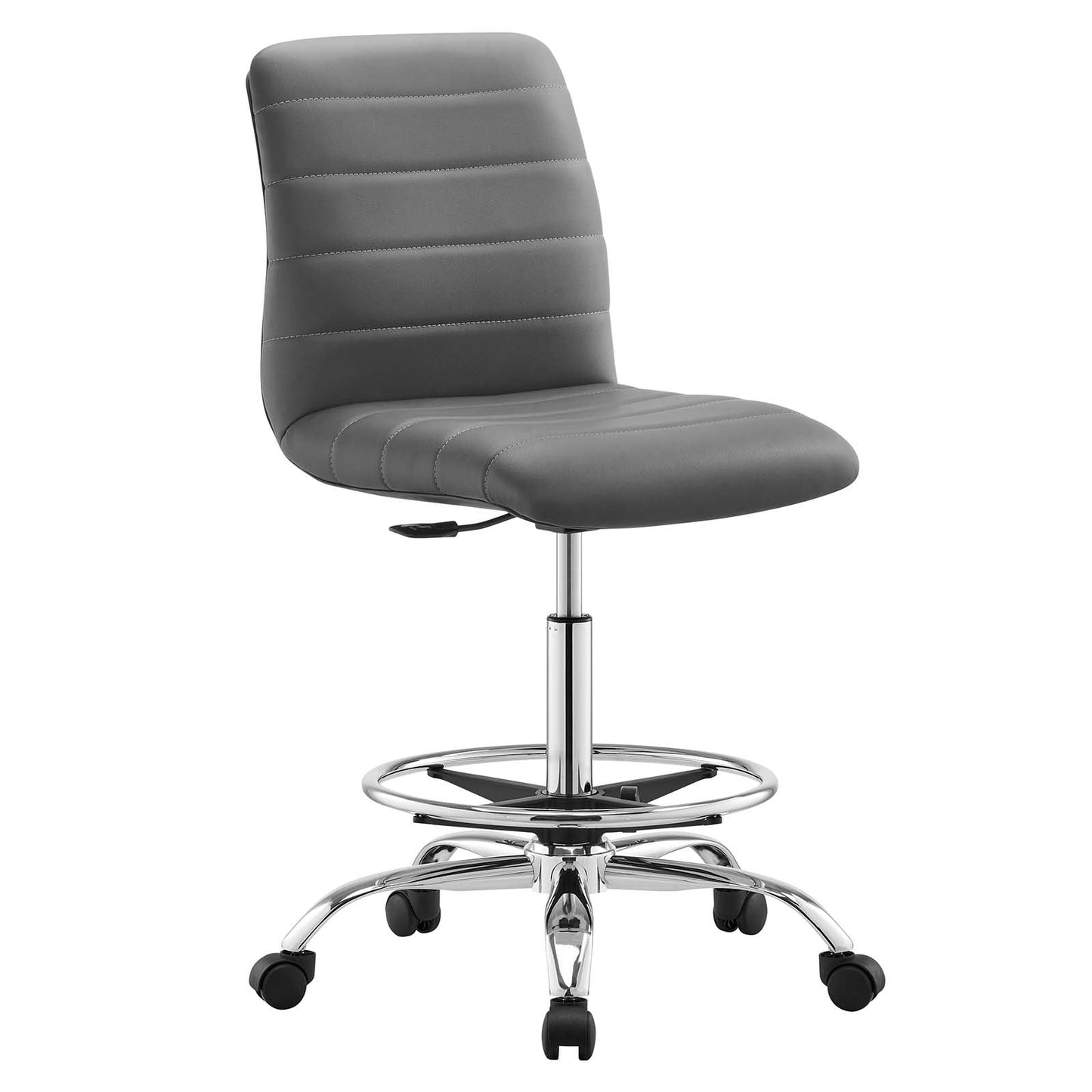 Ripple Armless Mid Back Vinyl and Vegan Leather Office Chair