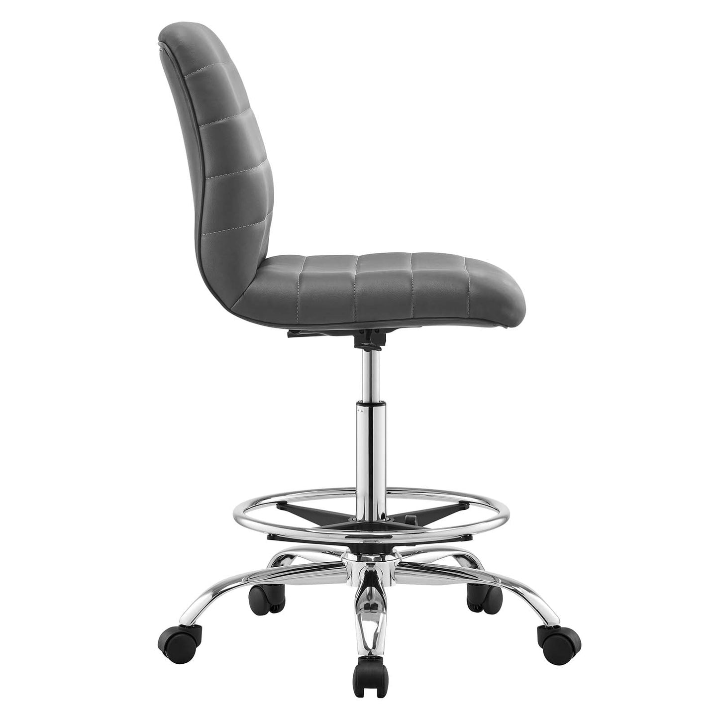 Ripple Armless Mid Back Vinyl and Vegan Leather Office Chair