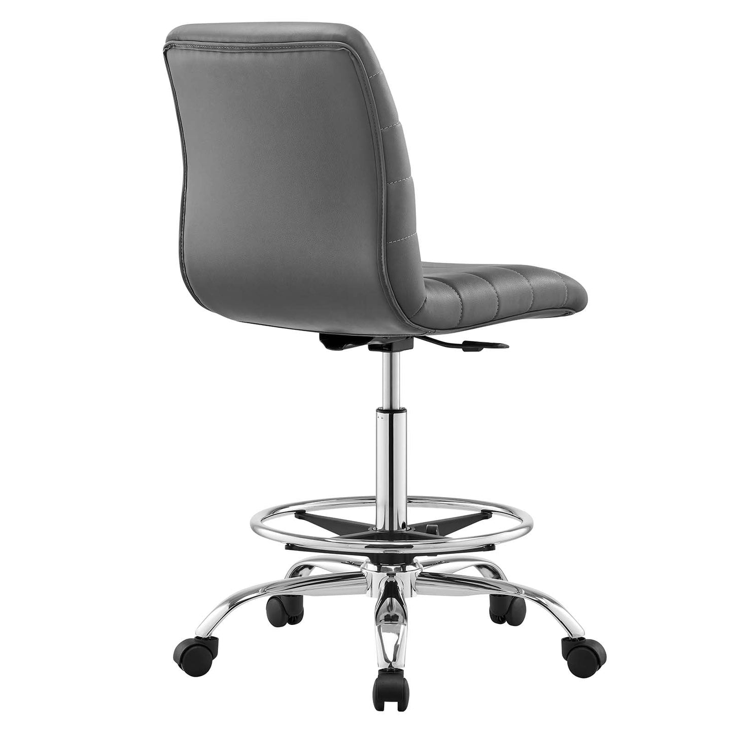 Ripple Armless Mid Back Vinyl and Vegan Leather Office Chair