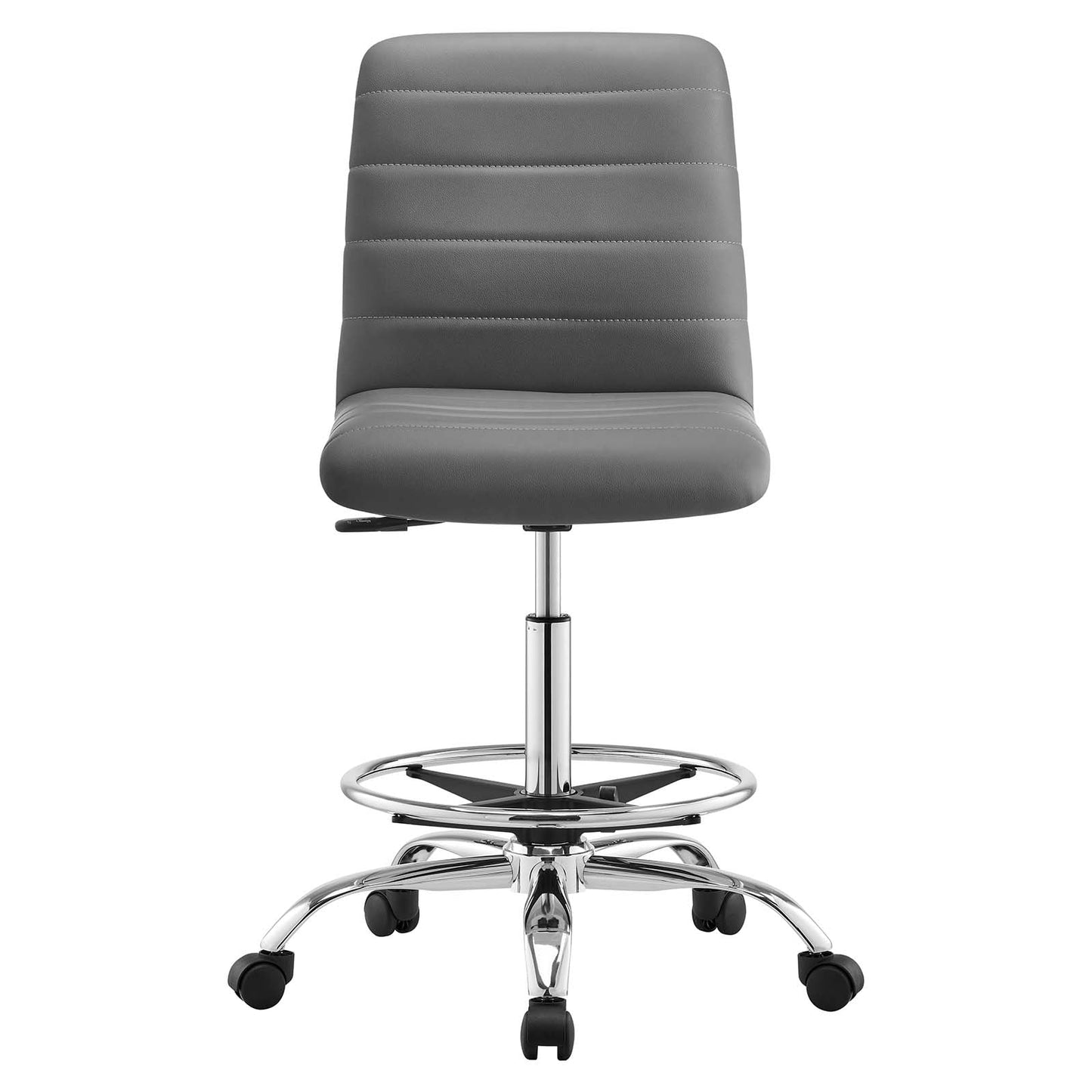 Ripple Armless Mid Back Vinyl and Vegan Leather Office Chair