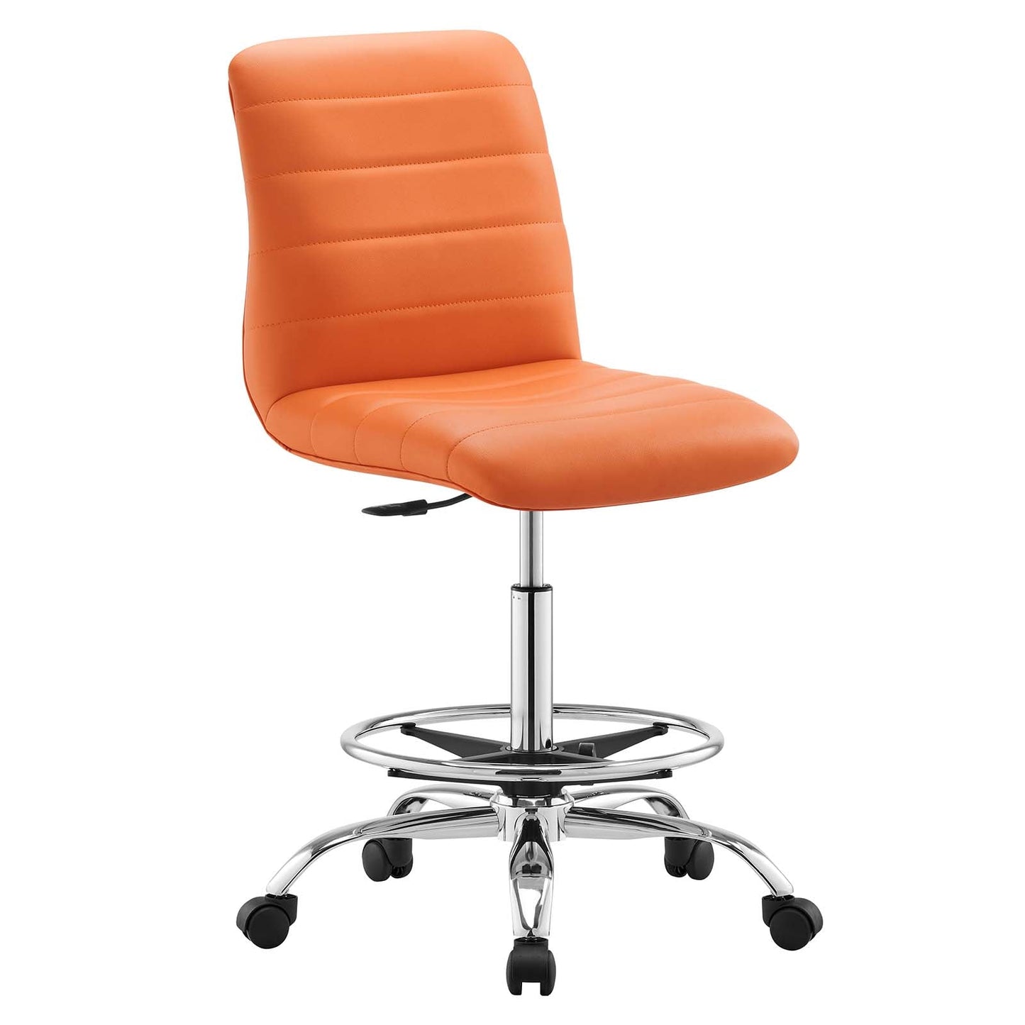 Ripple Armless Mid Back Vinyl and Vegan Leather Office Chair