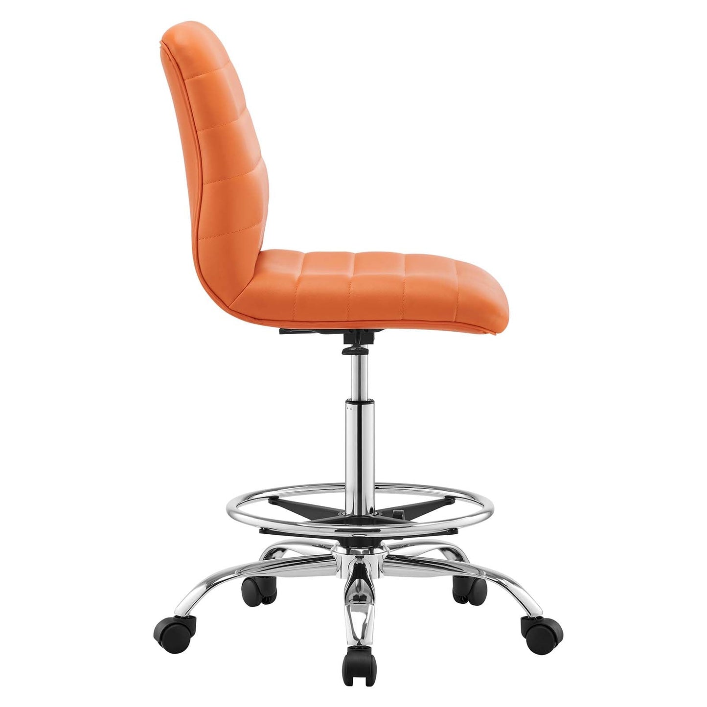 Ripple Armless Mid Back Vinyl and Vegan Leather Office Chair