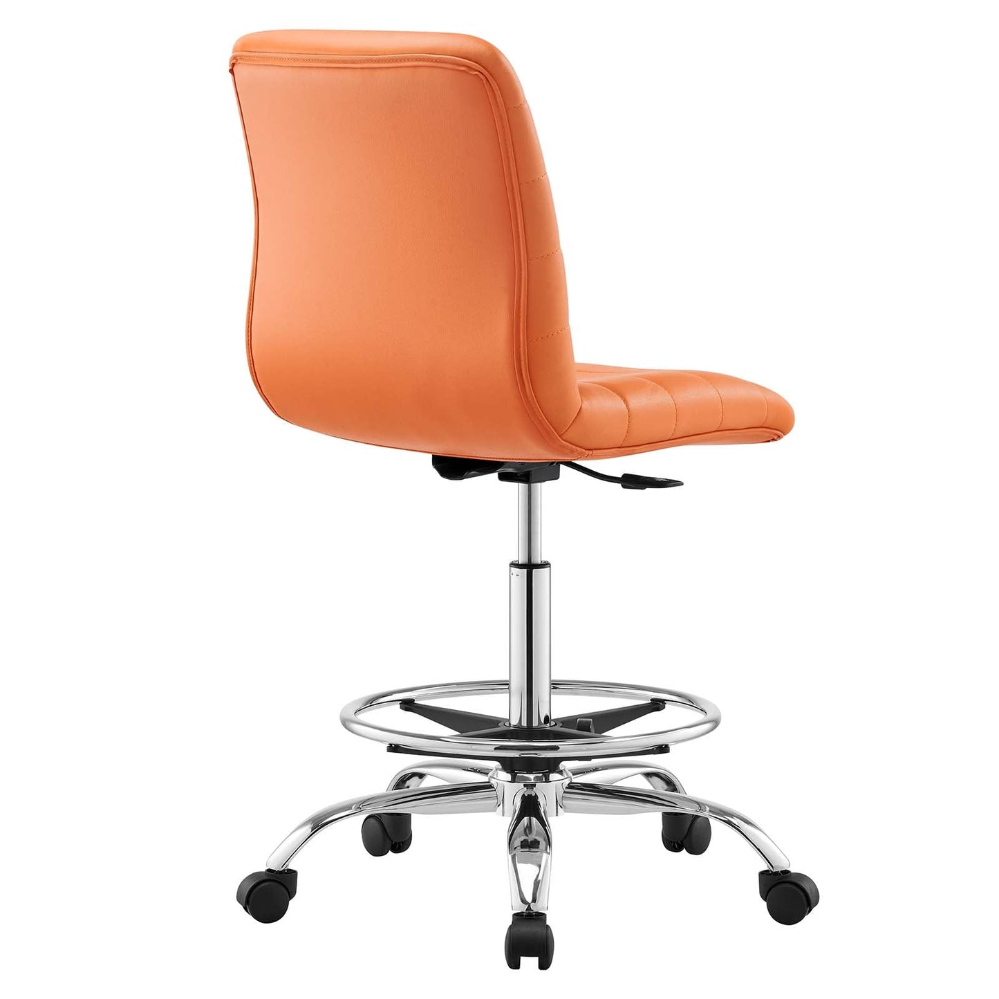 Ripple Armless Mid Back Vinyl and Vegan Leather Office Chair