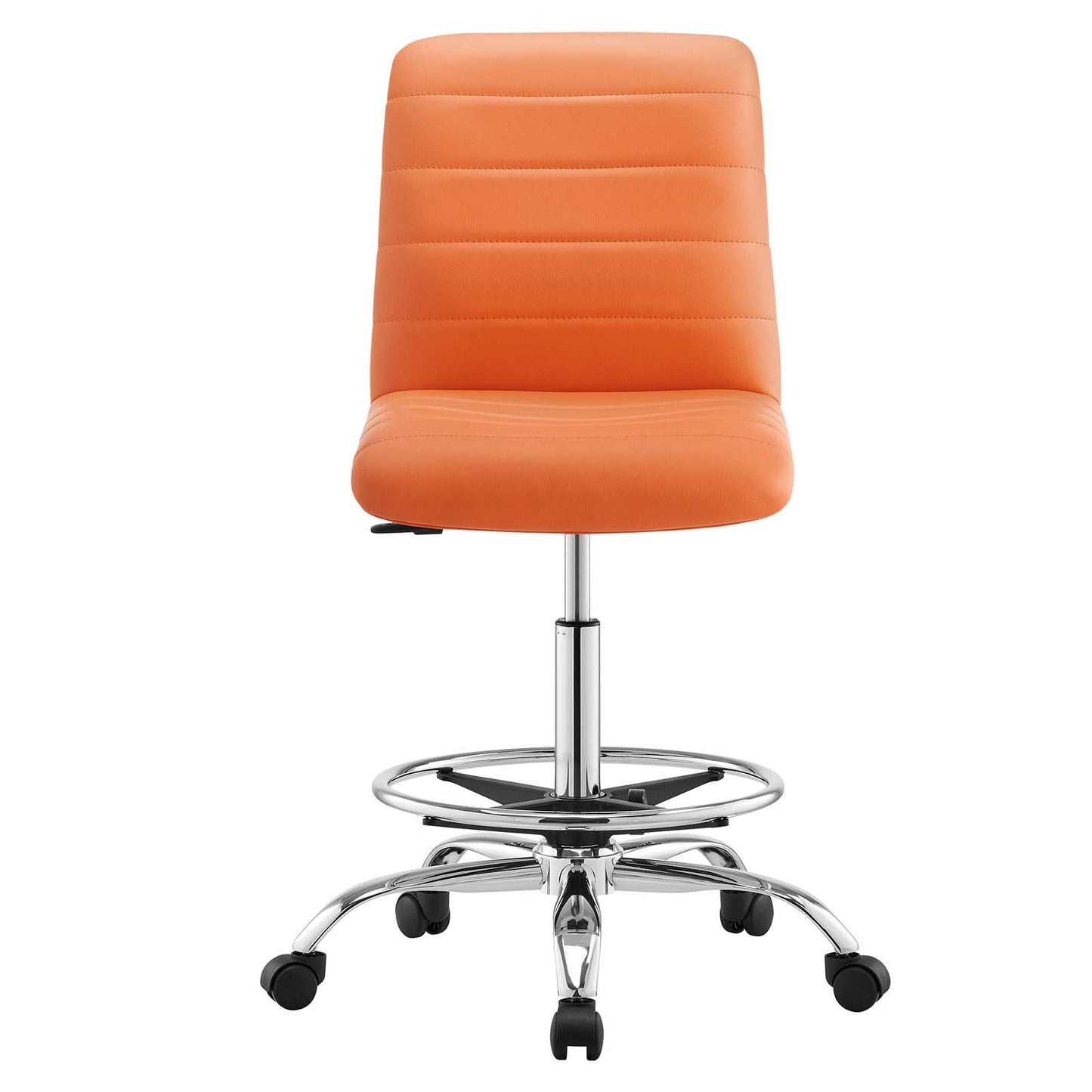 Ripple Armless Mid Back Vinyl and Vegan Leather Office Chair