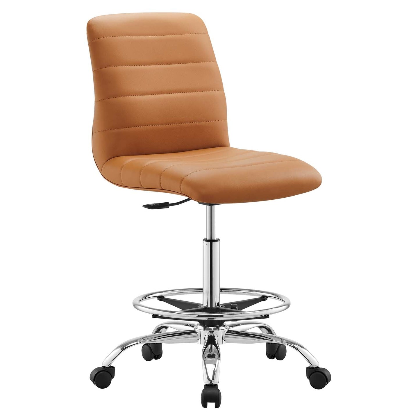 Ripple Armless Mid Back Vinyl and Vegan Leather Office Chair