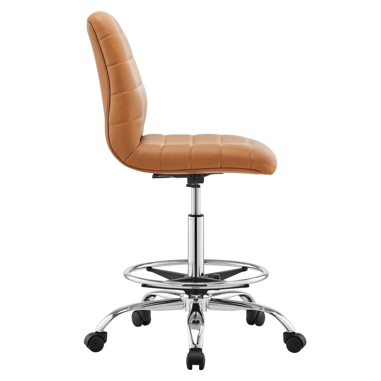 Ripple Armless Mid Back Vinyl and Vegan Leather Office Chair