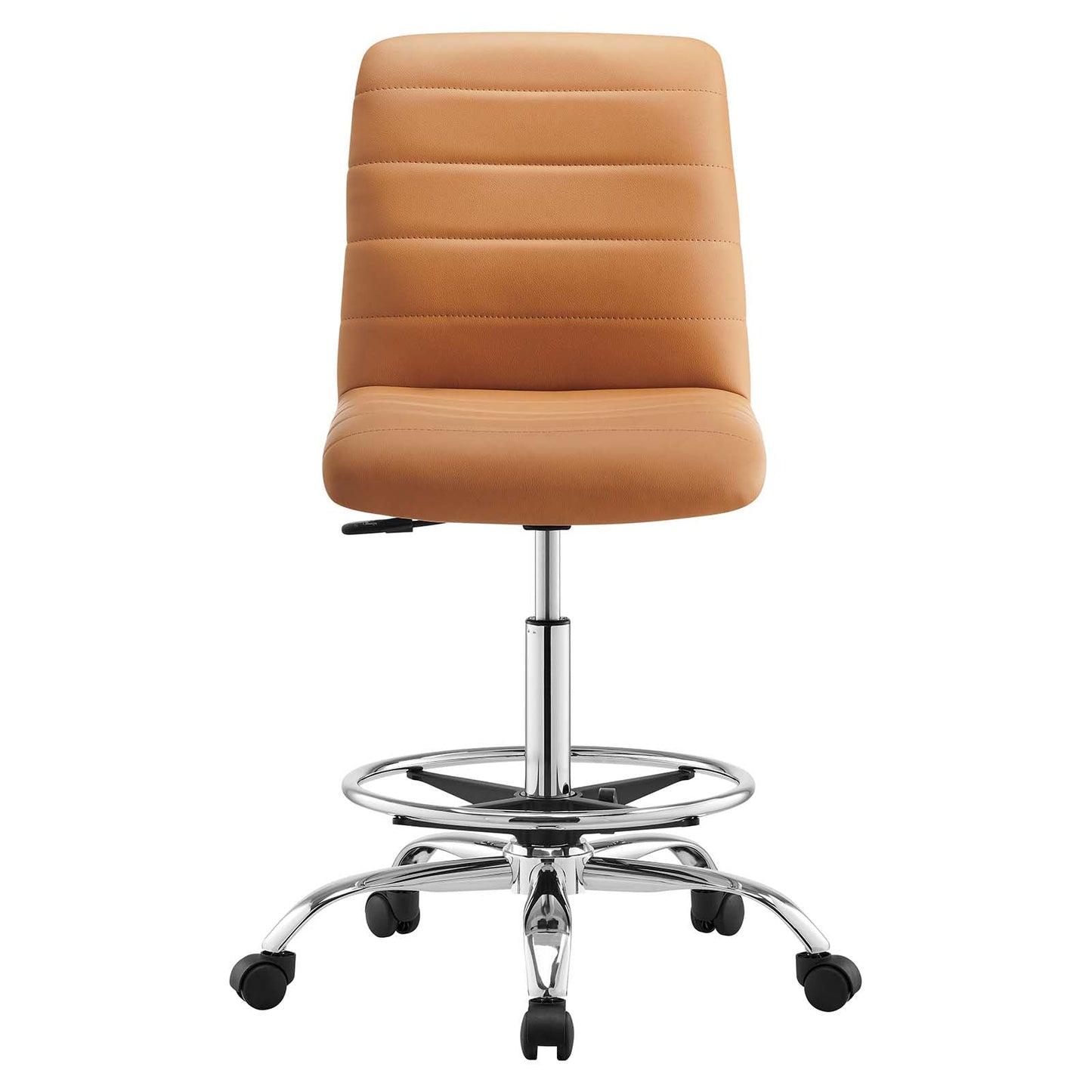 Ripple Armless Mid Back Vinyl and Vegan Leather Office Chair