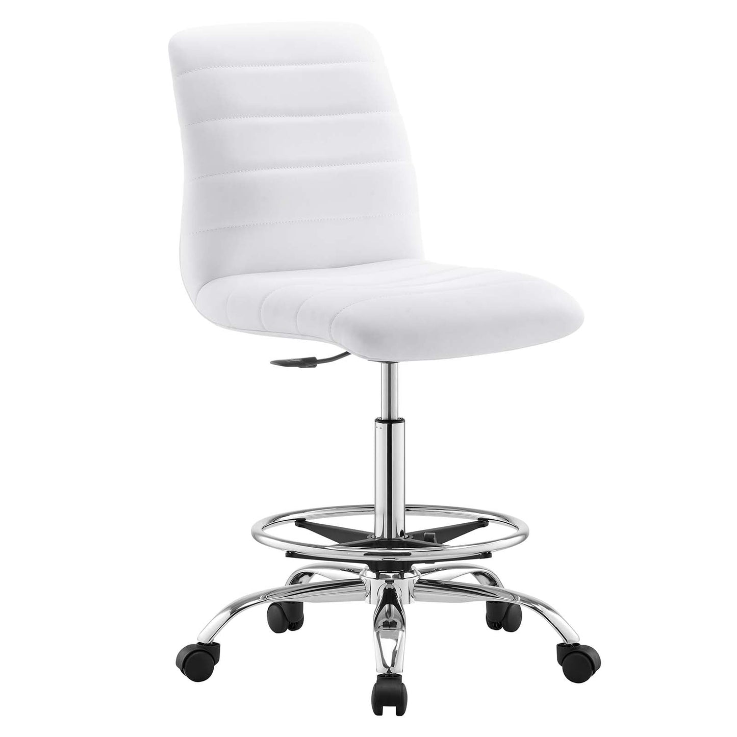Ripple Armless Mid Back Vinyl and Vegan Leather Office Chair