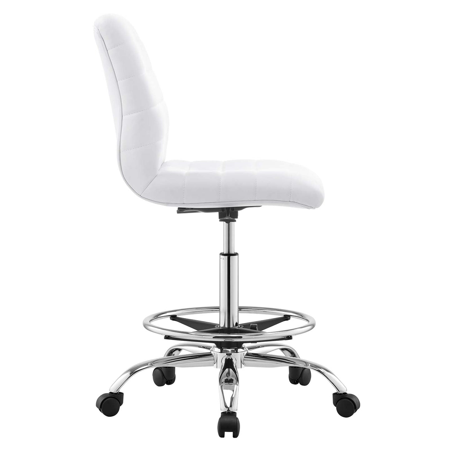 Ripple Armless Mid Back Vinyl and Vegan Leather Office Chair