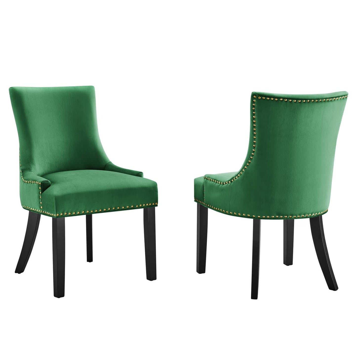 Marquis Performance Velvet Dining Chairs - Set of 2 Emerald EEI-5010-EME