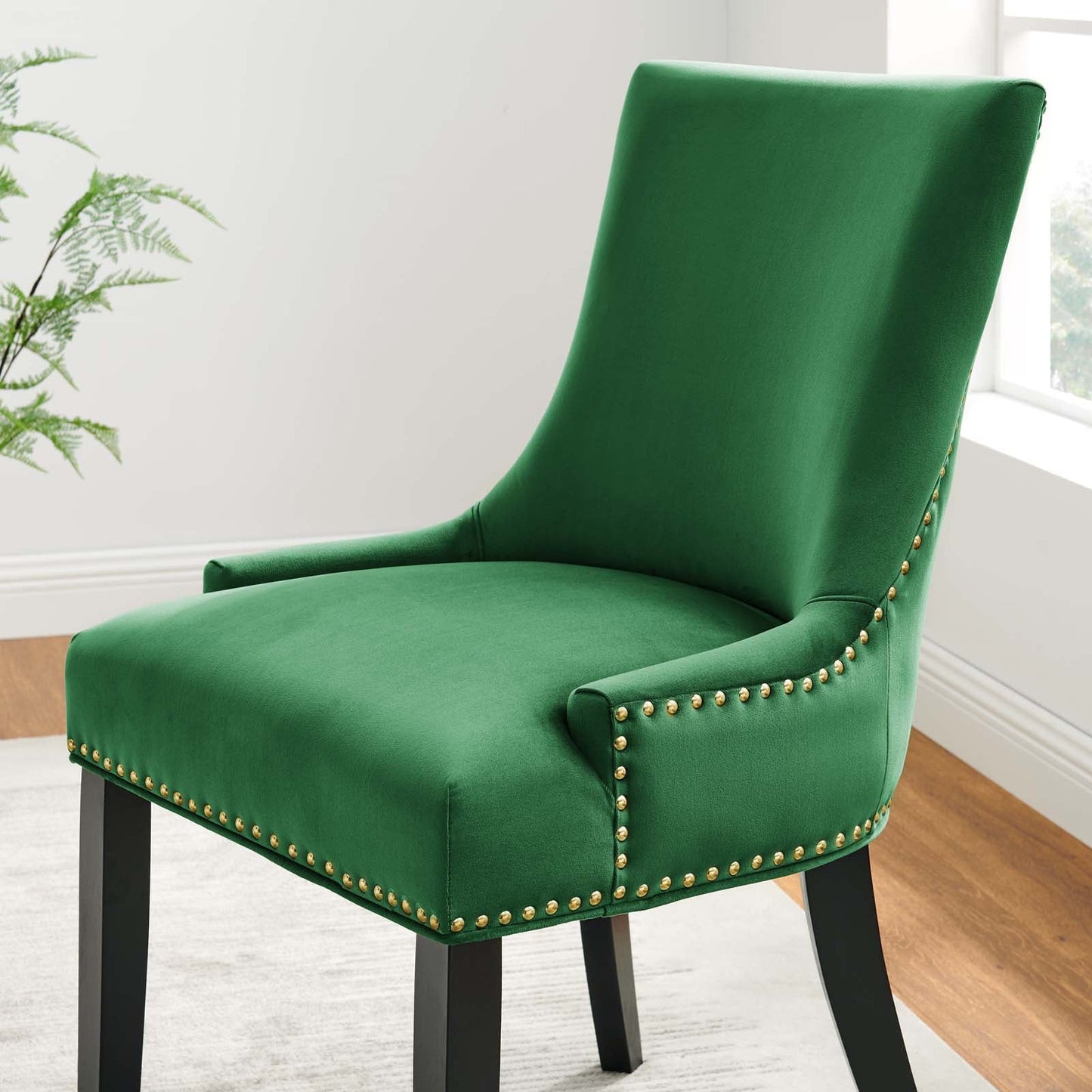 Marquis Performance Velvet Dining Chairs - Set of 2 Emerald EEI-5010-EME