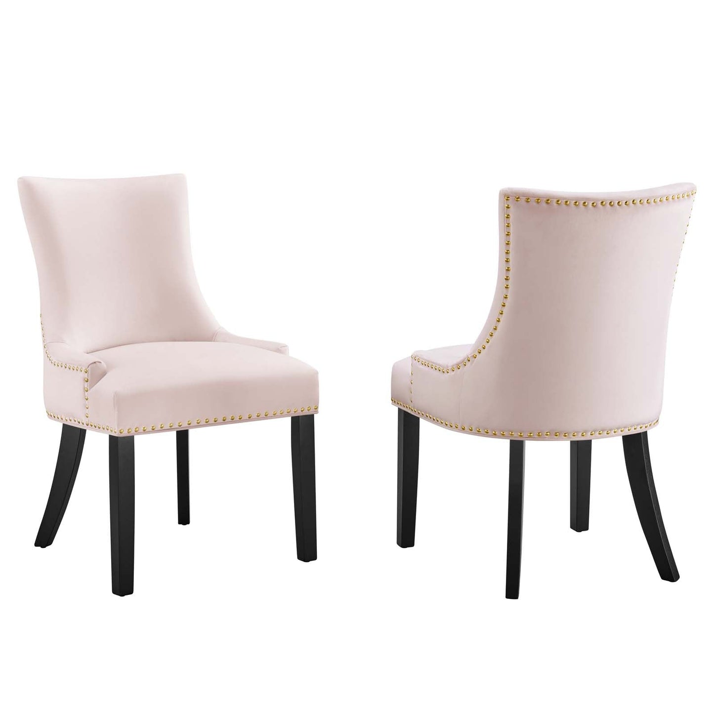 Marquis Performance Velvet Dining Chairs - Set of 2 Pink EEI-5010-PNK