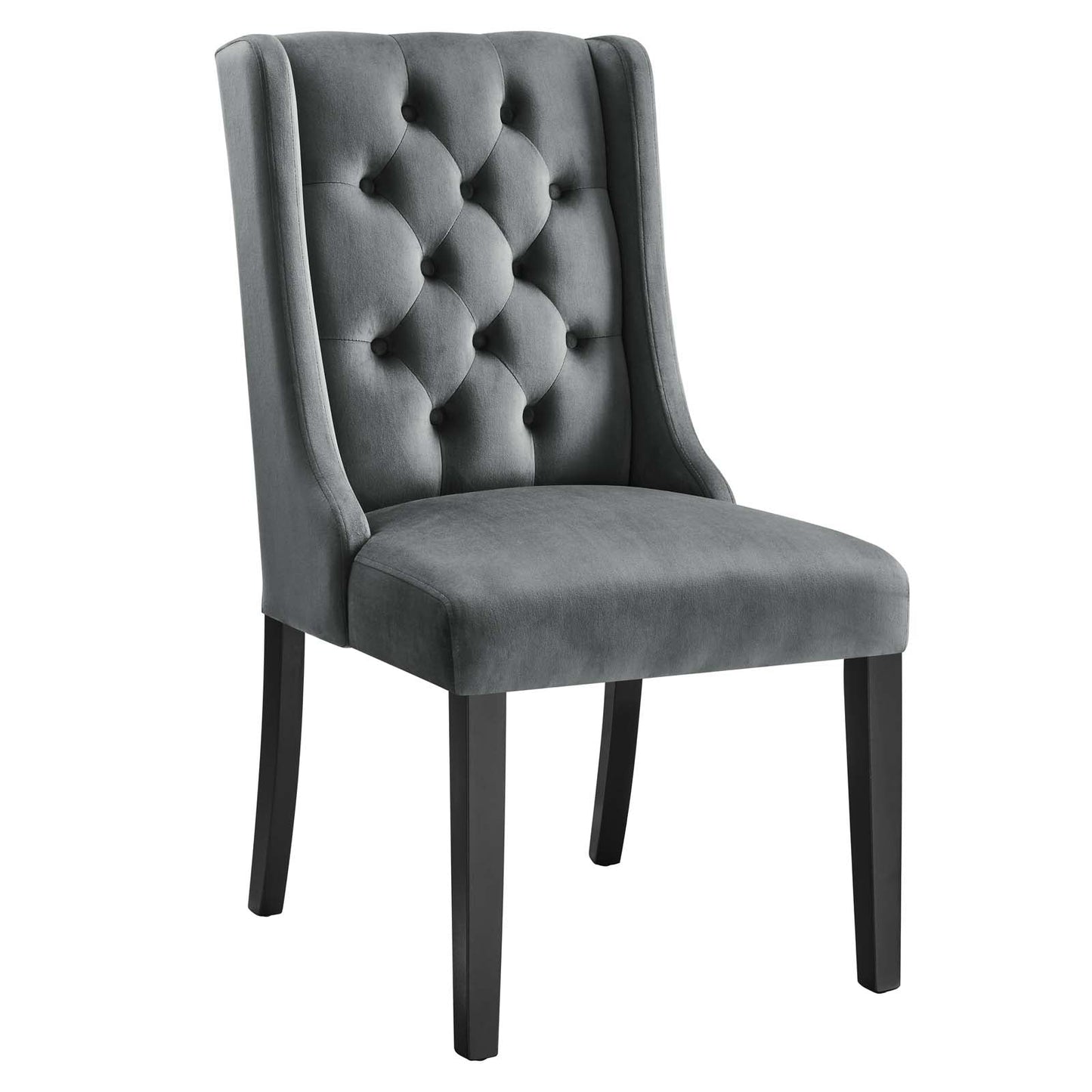Baronet Performance Velvet Dining Chairs - Set of 2 Gray EEI-5013-GRY