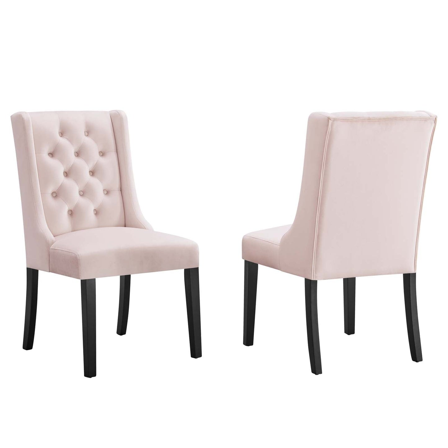 Baronet Performance Velvet Dining Chairs - Set of 2 Pink EEI-5013-PNK