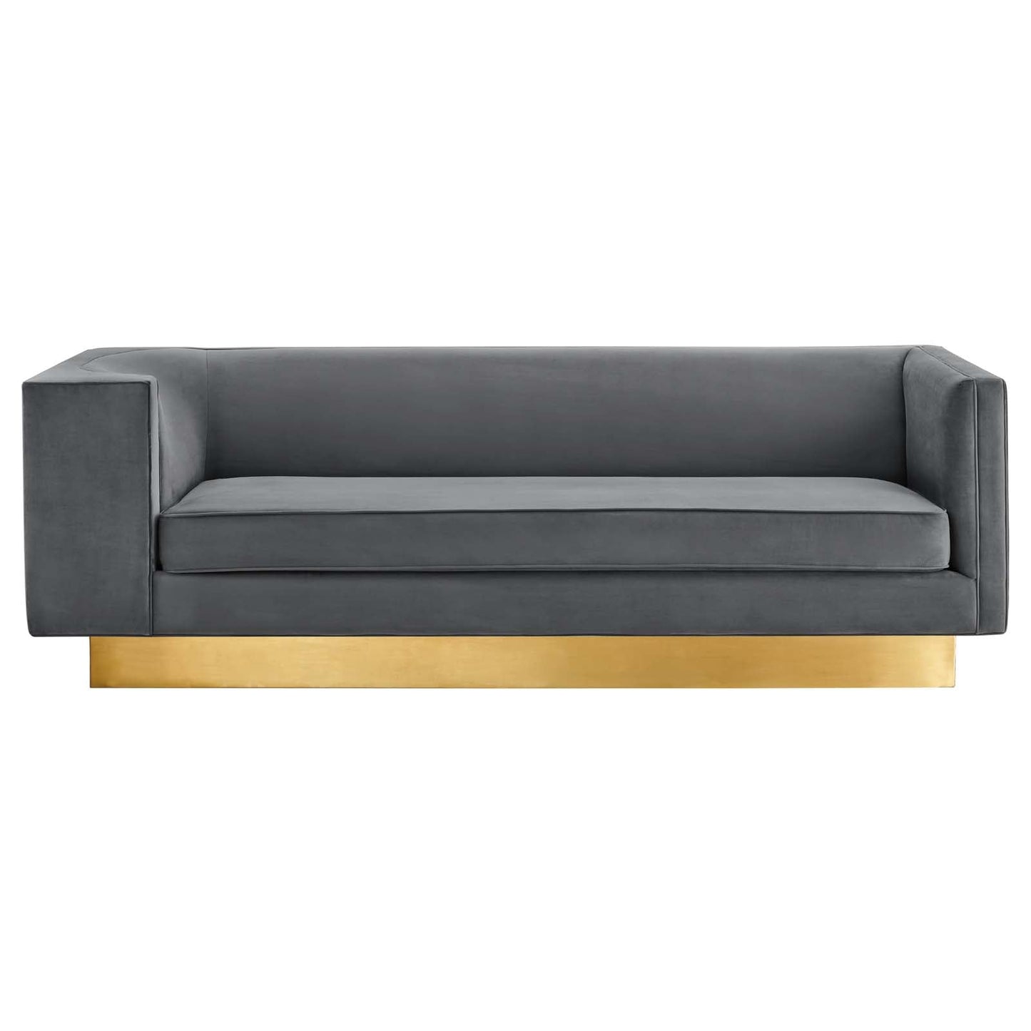 Eminence Upholstered Performance Velvet Sofa Gray EEI-5016-GRY