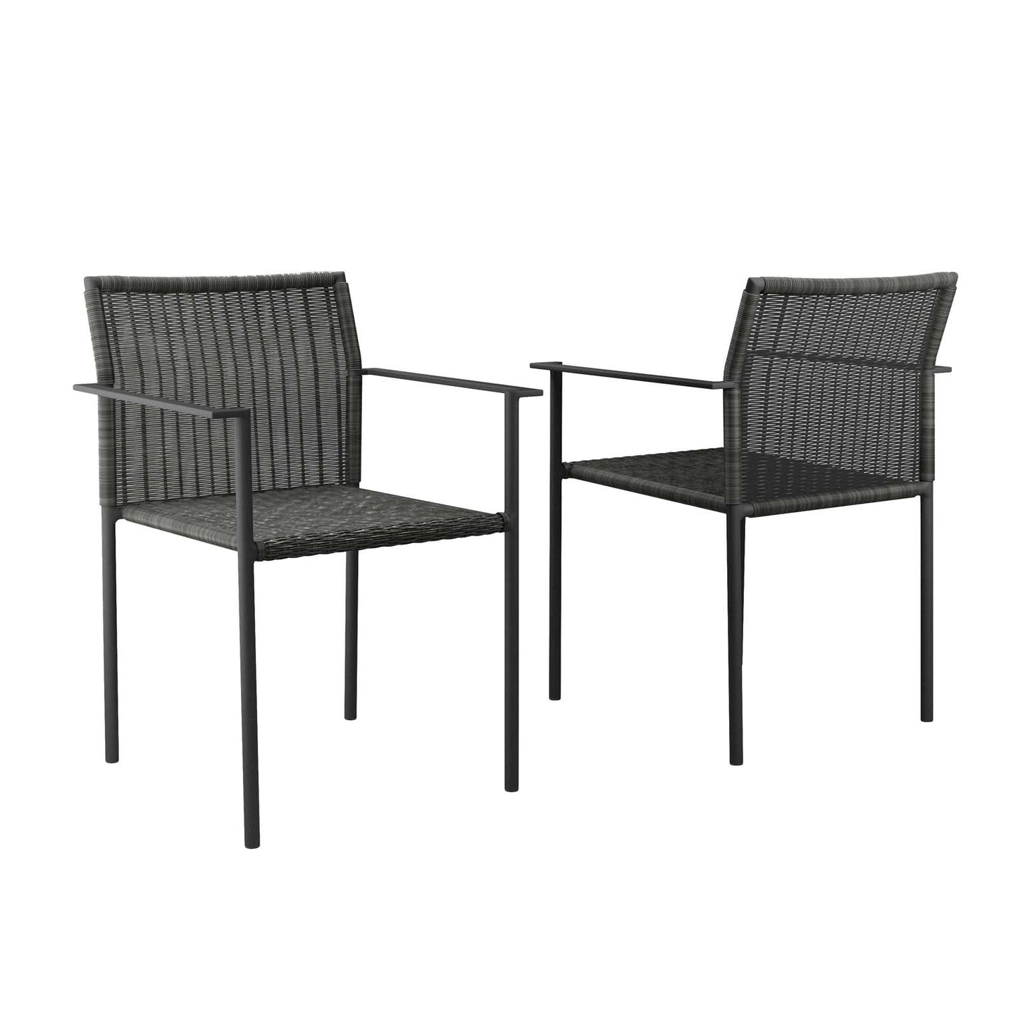 Lagoon Outdoor Patio Dining Armchairs Set of 2 Charcoal EEI-5041-CHA