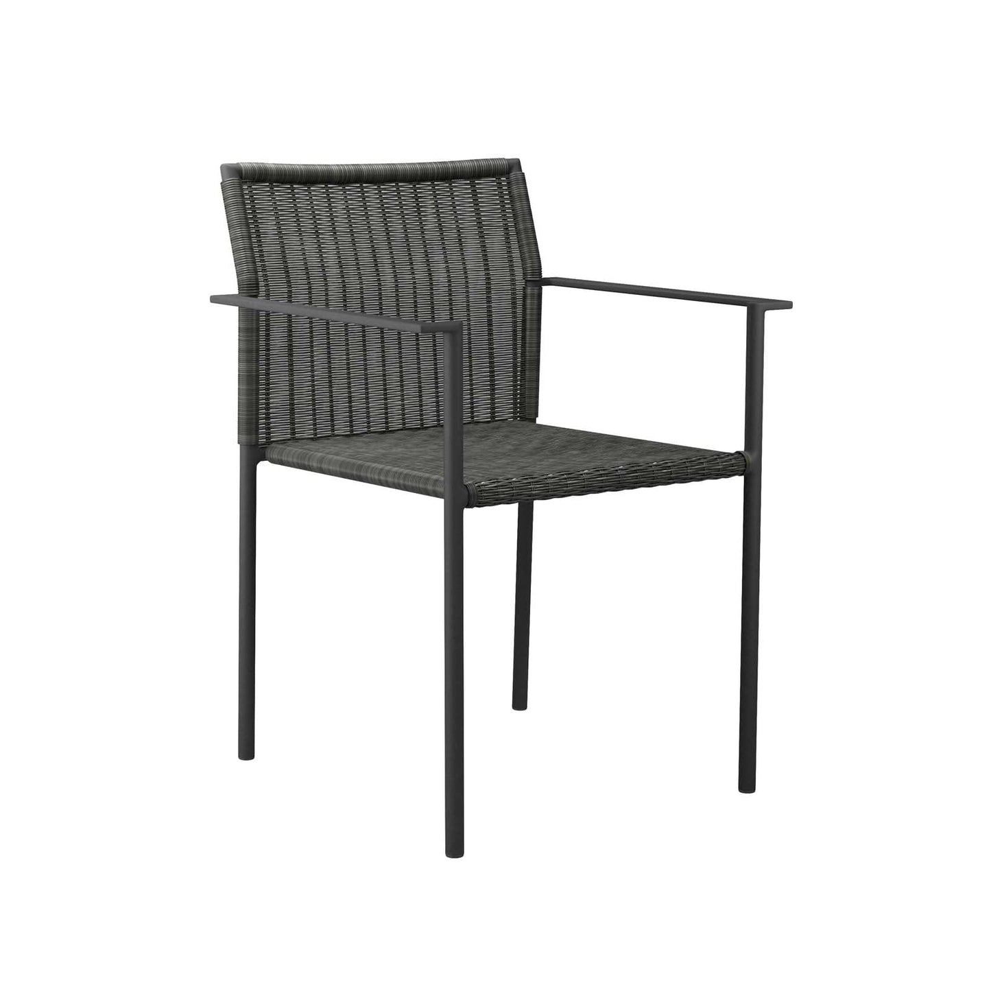 Lagoon Outdoor Patio Dining Armchairs Set of 2 Charcoal EEI-5041-CHA