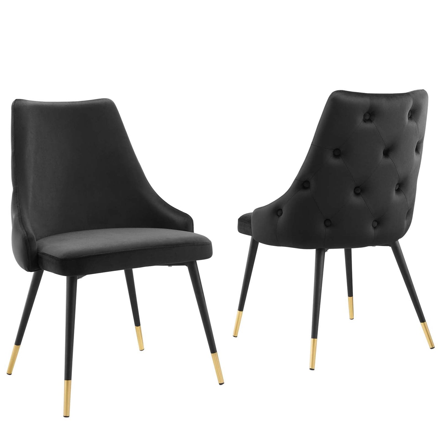 Adorn Dining Side Chair Performance Velvet Set of 2 Black EEI-5043-BLK