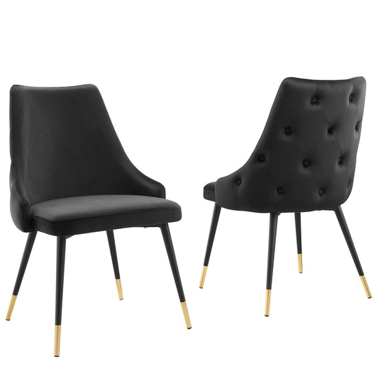 Adorn Dining Side Chair Performance Velvet Set of 2 Black EEI-5043-BLK